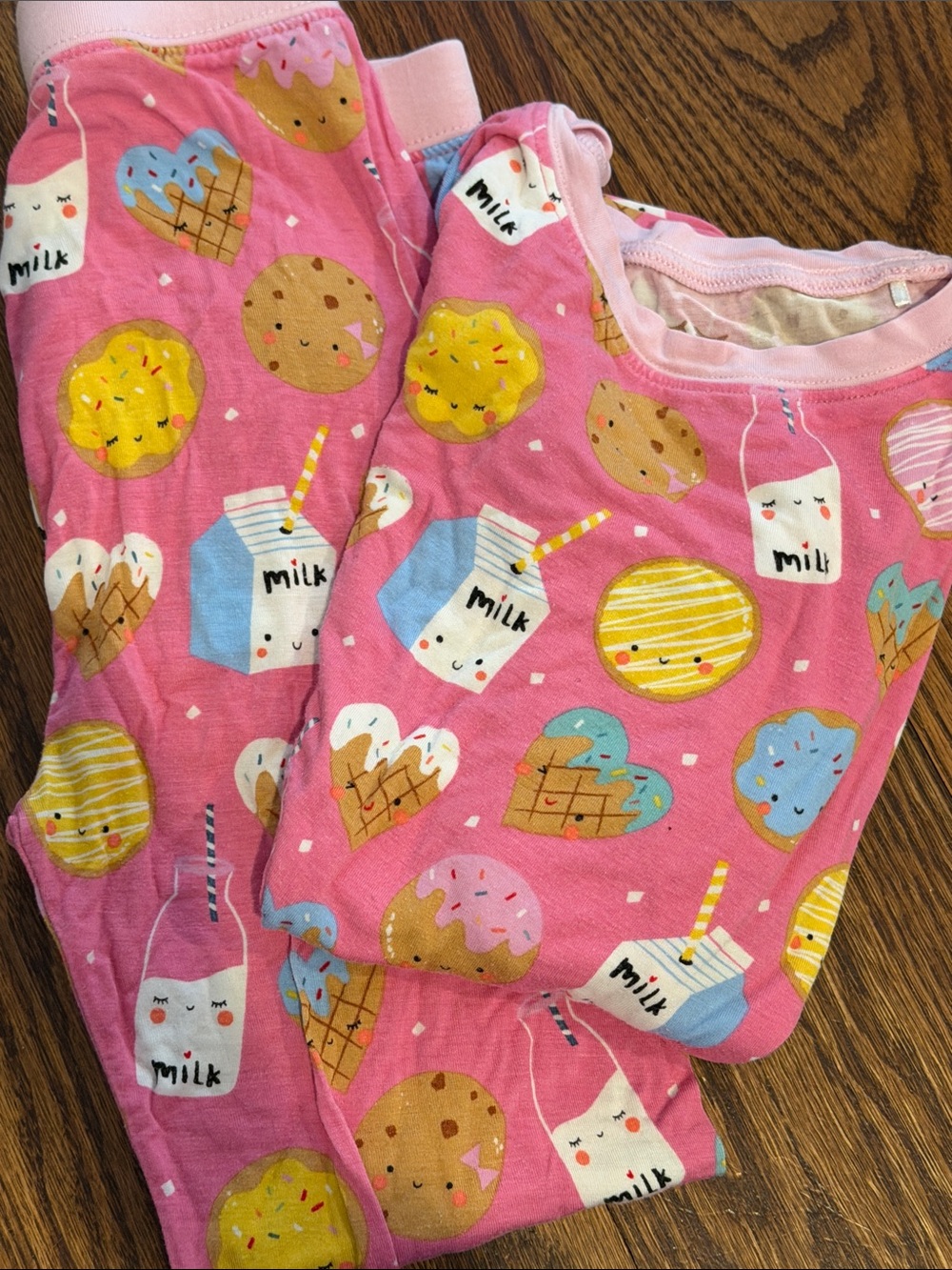 Little sleepies Pink Milk & Sweets Pajama Set